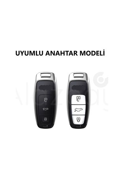 Audi A3 A4 A6 A7 A8 & B9 C8 4k D5 & S7 S8 & Q7 Q8 & E-tron Tpu Titan Gri Anahtar Kılıfı