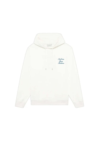 American Rag Cie Erkekler Için Off White 'not From Paris Madame' Sloganlı Kapüşonlu Sweatshirt Beyaz