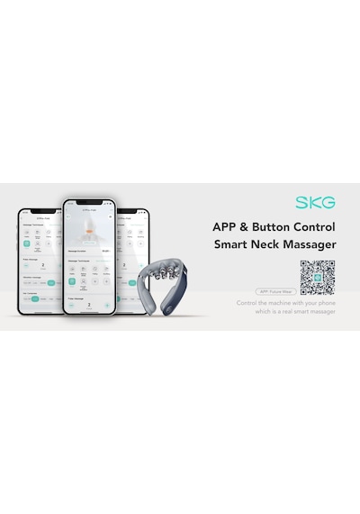 Skg G7 Pro Fold Tens-Ems Akıllı Boyun Masaj Aleti/Robotu, Mobil App Desteği, Özel Isı Terapisi Lacivert