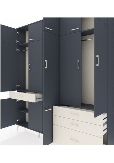 Arges Dolap 8 Raflı 4 Çekmeceli 3 Askılı 220x30x243 Antrasit-antrasit/aytaşı Antrasıt/aytası Arges Dolap 8 Raflı 4 Çekmeceli 3 Askılı 220x30x243 Antrasit-antrasit/aytaşı Antrasıt/aytası