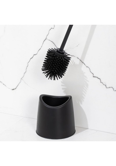Lexroo Sb-776 Silikon Wc Tuvalet Banyo Fırçası Klozet Fırçası Siyah