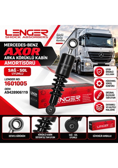 Mercedes Axor Arka Körüklü Kabin Amortisörü Sağ Sol Lenger 1601005 A9428906119