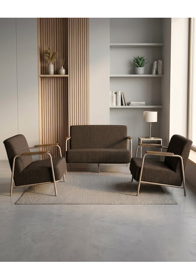 Atlas 2+1+1 Dokuma Kumaş Ofis Cafe Bekleme Koltuk Takımı Cappuccino Metal Acı Kahve Kahverengi Atlas 2+1+1 Dokuma Kumaş Ofis Cafe Bekleme Koltuk Takımı Cappuccino Metal Acı Kahve Kahverengi