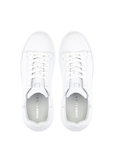 Tamer Tanca Erkek Hakiki Deri Beyaz Sneakers & Spor Ayakkabı 1212 2501 Erk Ayk Y26 Beyaz Fltr Beyaz1