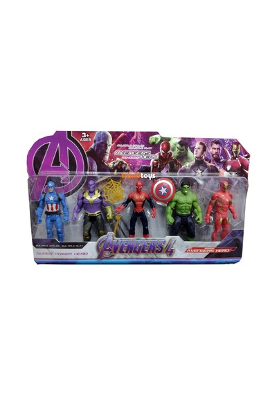 Yenilmezler Thanos Hulk Ironman Örümcek Adam Oyuncak 5 Li Set