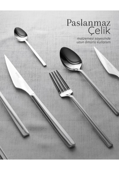 Vega 84 Parça Çatal Kaşık Bıçak Seti 304 18/10 Metalik
