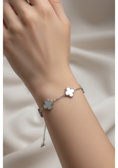Taşlı Royal Pearl Petal Model Kadın Çelik Bileklik Diğer
