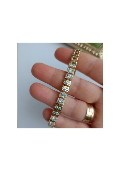 Virace Gold Zirkon Taşlı Segment Zincir Bileklik Elegant Koleksiyonu Xuping Altın Kaplama Çok Renkli
