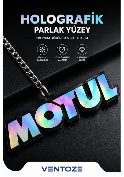 Motul Araç Ayna Süsü Holografik Dekoratif Oto Aksesuar Anahtarlık 10 Cm Çok Renkli