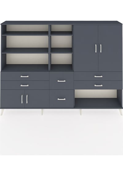 Arges Dolap 10 Raflı 6 Çekmeceli 4 Kapaklı 220x30x163 Antrasit-an Antrasit-antrasit Arges Dolap 10 Raflı 6 Çekmeceli 4 Kapaklı 220x30x163 Antrasit-an Antrasit-antrasit