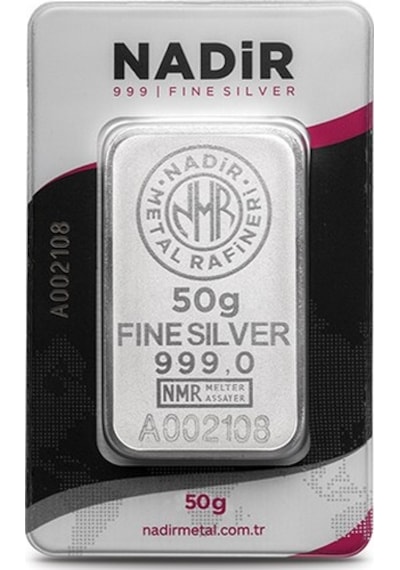 Nadir 50 Gram Külçe Gümüş