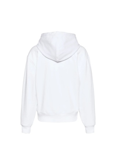 Calvin Klein Ls Rlxd Mono Fr Terr Kadın Beyaz Hoodie