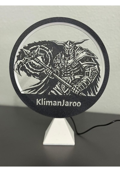 Knight Online Warrior Kişiye Özel İsimli Halka Led Masa Gece Lambası Gamer Oyun Oda Dekor Hediyelik Beyaz