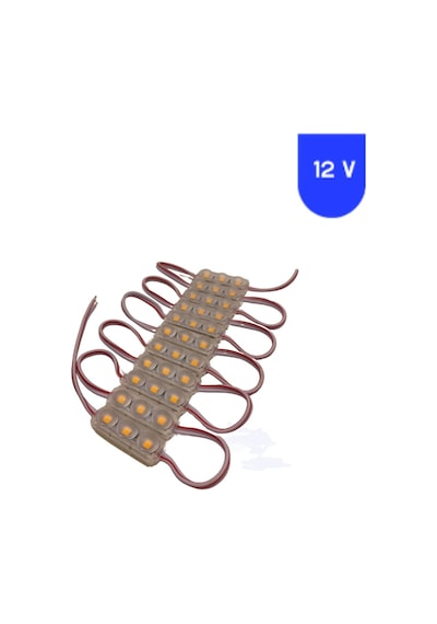 20 Adet 12 Volt 1.5 Watt Mini 3 Lensli Sarı Amber 2835 Smd Led Modül Ip65