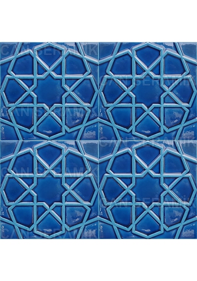Can Seramik - 20x20 Cm. Rölyefli Selçuklu Yıldızı Seramik Karo N11.230