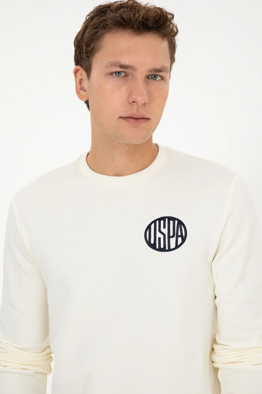 U.S. Polo Assn. Erkek Regular Fit Bisiklet Yaka Krem Sweatshirt 50308717-VR256