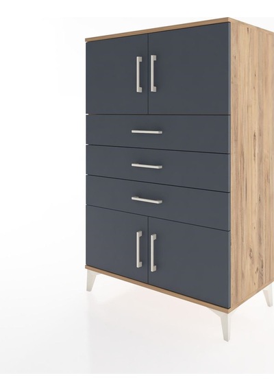 Hyperion Dolap Tek Raflı 3 Çekmeceli 4 Kapaklı 88x44x134 Çam-antrasit Atlas Çam Hyperion Dolap Tek Raflı 3 Çekmeceli 4 Kapaklı 88x44x134 Çam-antrasit Atlas Çam