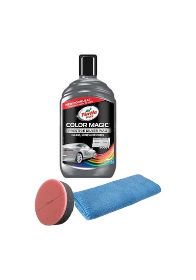 Turtle Wax Renk Yenileyici Gri Cila 500 ML + Uygulama Süngeri + 3