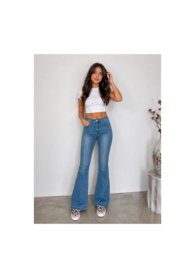 Kene Jeans Tint İşlemli Yüksek Bel Esnek/likralı Denim/kot İspanyol Paça Jeans Pantolon Tint İşlemli Kene Jeans Tint İşlemli Yüksek Bel Esnek/likralı Denim/kot İspanyol Paça Jeans Pantolon Tint İşlemli