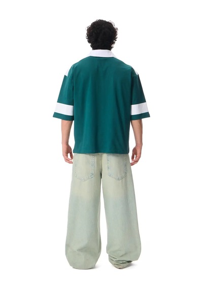 More Black Soccer Culture Baskılı Polo Yaka Premium Oversize Tshirt Nefti