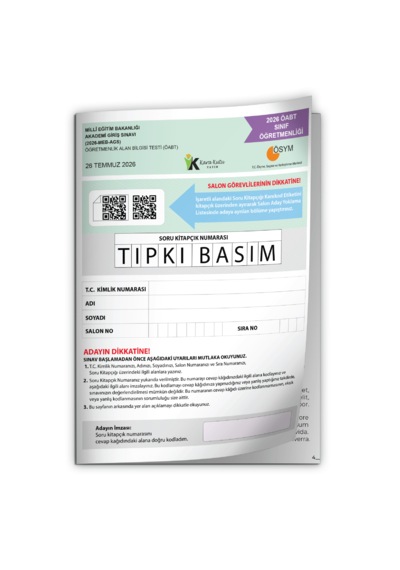 2026 Meb-ags Öabt Sınıf Öğretmenliği Ösym Tıpkı Basım Kitapçığı Türkiye Geneli Deneme