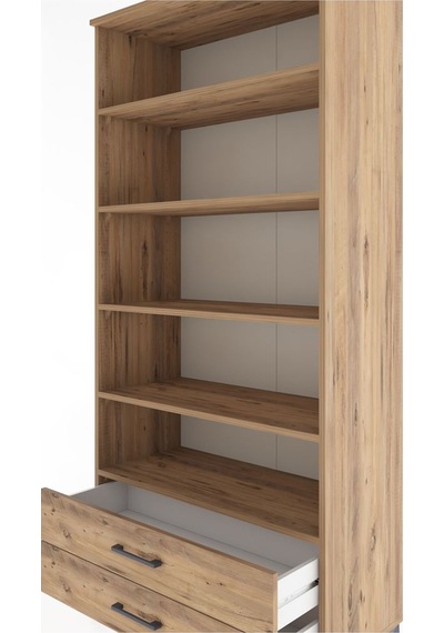 Hyperion Dolap 5 Raflı 2 Çekmeceli 88x44x195 Çam-çam Çam