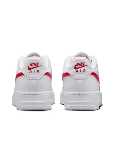 Nike Air Force1 Lv 8 Af1 Leather Unisex Sneaker White Hakiki Deri Unisex Günlük Spor Ayakkabı Beyaz Kırmızı Beyaz - Kırmızı