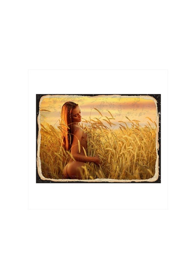 Bedeko Başak Tarlasında Nü Kadın Modern Mdf Tablo 50 Cm X 70 Cm