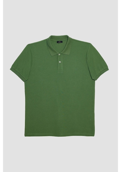 Tudors Erkek Slim Fit Dar Kesim Pamuklu Yumuşak Dokulu Serin Tutan Kumaş Düz Pike Yeşil Polo Yaka Tişört-31692-yeşil Yeşil