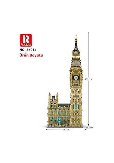 Reobrix 55012 Saat Kulesi Big Ben Yaratıcı Yapı Blok Seti Building Blocks The Clock Tower -13825parça