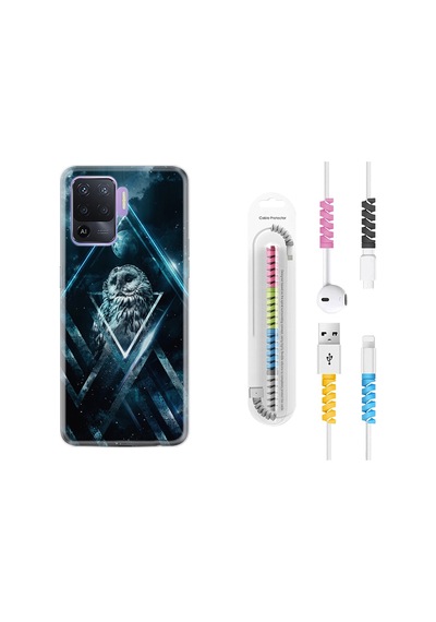 Oppo Reno 5 Lite Kılıf Kablo Koruyuculu Old Owl 1649