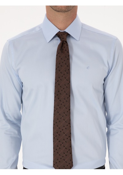 Cacharel Açık Mavi Slim Fit %100 Pamuk Klasik Gömlek Denım