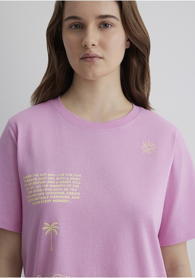 Mavi - Baskılı Pembe Tişört 1613174-70972 Pembe