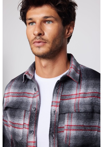 Tudors Erkek Slim Fit Dar Kesim Uzun Kollu Kareli Çift Cepli Kışlık Oduncu Gömlek-29393 Çok Renkli Tudors Erkek Slim Fit Dar Kesim Uzun Kollu Kareli Çift Cepli Kışlık Oduncu Gömlek-29393 Çok Renkli