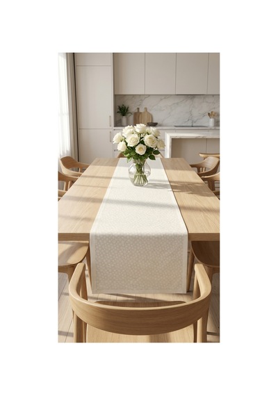 %100 Pamuk Özel Desenli Dikdörtgen Runner 40x130 Beyaz - 900645971 Beyaz