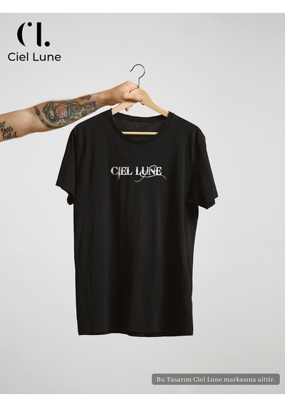 Nevermınd Erkek Blocking Graphic Ciel Lune - Oversize Tişört Siyah Siyah