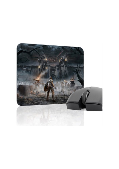 Demon's Souls Kaymaz Dikişli Kauçuk Oyuncu Mousepad V1 - 22x18 Gaming Mouse Pad Fare Altlığı