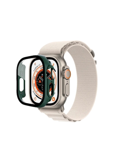 Gld-spt- Newface Apple Uyumlu Watch Ultra 49mm Desert Camlı Kasa Ekran Koruyucu - Koyu Yeşil