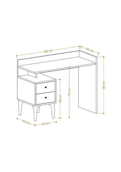 Decormet Puuk Çalışma Masası Dec0087 Ahşap Decormet Puuk Çalışma Masası Dec0087 Ahşap
