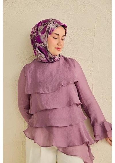 Silk Home Tivil Saf İpek 11501 - 16 Mor Çiçek Desen