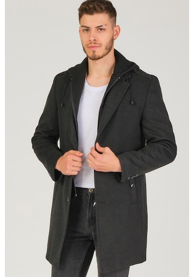 Plt8406 Dewberry Erkek Palto-Antrasit