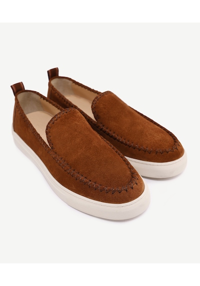 Yargıcı Saraç Detaylı Deri Loafer Kahverengi