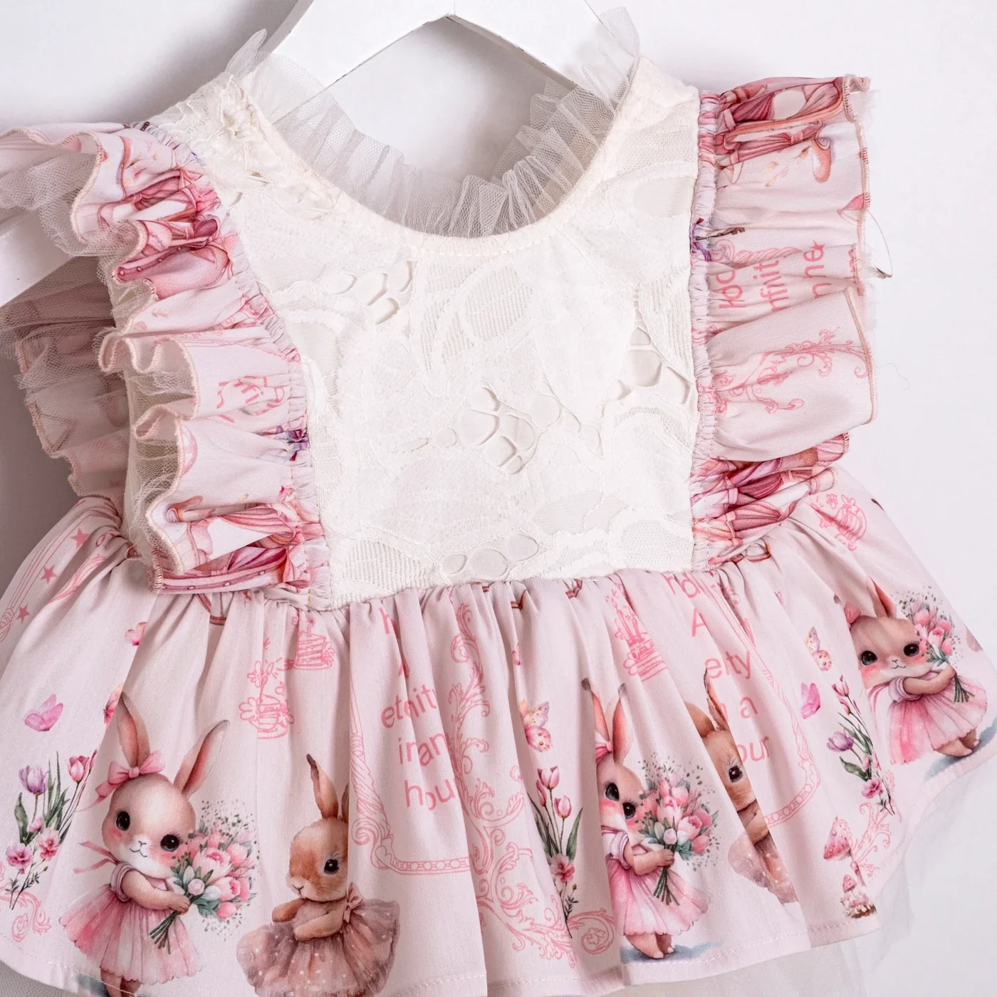 Momercy Pink Queen Kız Bebek Romper Elbise Pembe