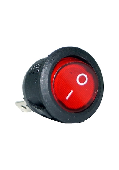 Yuvarlak Işıklı Aç Kapa Buton 2 Kademeli On Off Rocker Switch Kırmızı 250v Ac 3a/125v Ac 6a