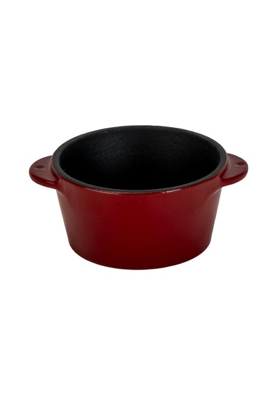 Lava Döküm Yuvarlak Sufle / Sos Kabı. Çap Ø 8cm. Bordo