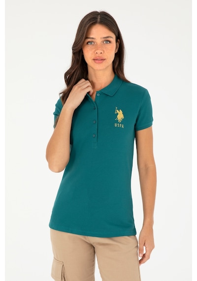 U.S. Polo Assn. Kadın Koyu Yeşil Basic Polo Yaka Tişört 50280071-VR101