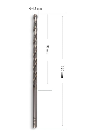 Mte 4,5 Mm Uzun Metal Matkap Ucu Hss Dın 340