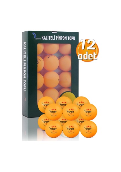 12 Adet 3 Yıldız Kutulu 40+ Gazlı Pinpon Topu Turuncu Masa Tenisi Topu Pingpong Topu