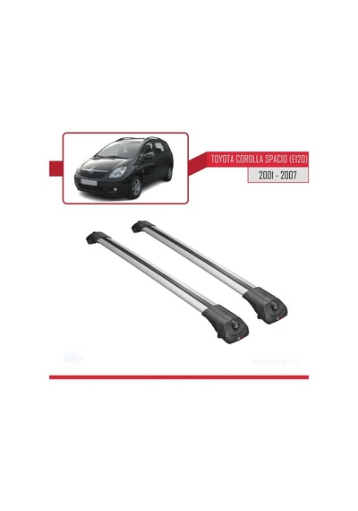 Toyota Corolla Spacio E120 2001-2007 Arası İle Uyumlu Ace-1 Ara Atkı Tavan Barı Gri
