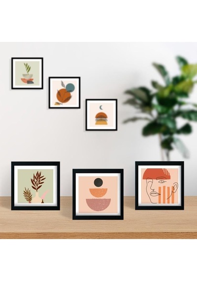 Yapışkanlı Sök-tak Siyah Pola Çerçeve - 3'lü Paket 14x14cm Masaüstü Ve Duvar Çerçevesi